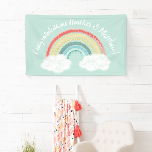 Boho Rainbow Baby shower Spandoek (Insitu)