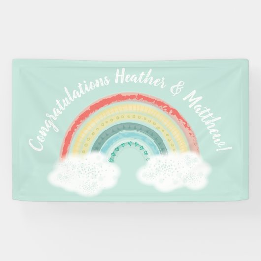 Boho Rainbow Baby shower Spandoek (Horizontaal)