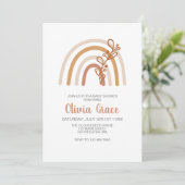 Boho Rainbow Baby shower Uitnodiging (Staand voorkant)