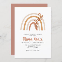 Boho Rainbow Baby shower Uitnodiging
