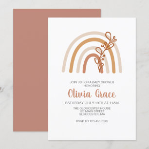Boho Rainbow Baby shower Uitnodiging
