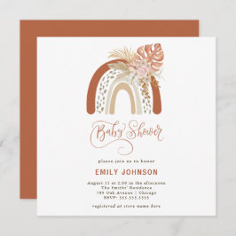 Boho Rainbow Baby shower Uitnodiging