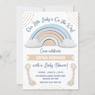Boho Rainbow Baby shower Uitnodiging