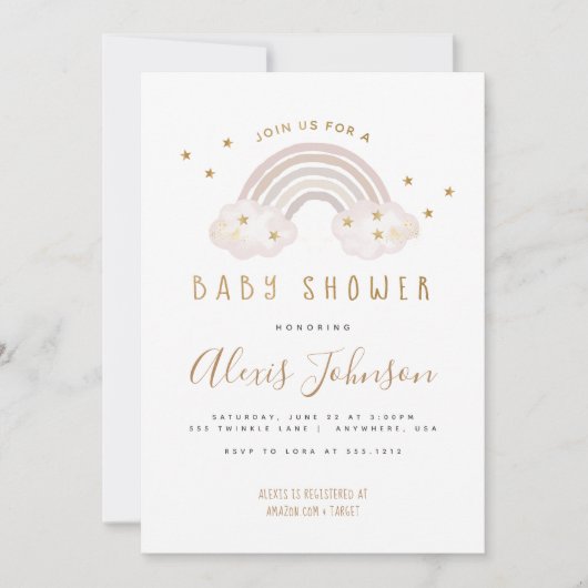 Boho Rainbow Baby shower Uitnodiging (Voorkant)