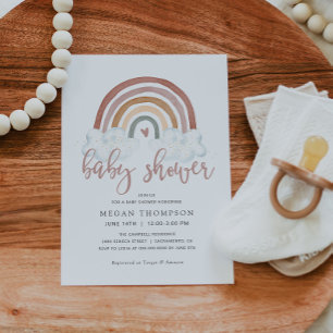 Boho Rainbow Baby shower Uitnodiging