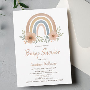 Boho Rainbow Baby shower Uitnodiging