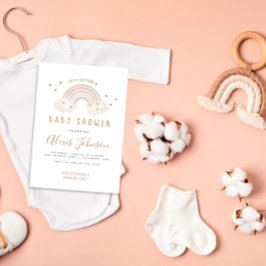 Boho Rainbow Baby shower Uitnodiging