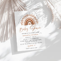 Boho Rainbow Baby shower Uitnodiging