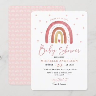 Boho Rainbow Baby shower Uitnodiging