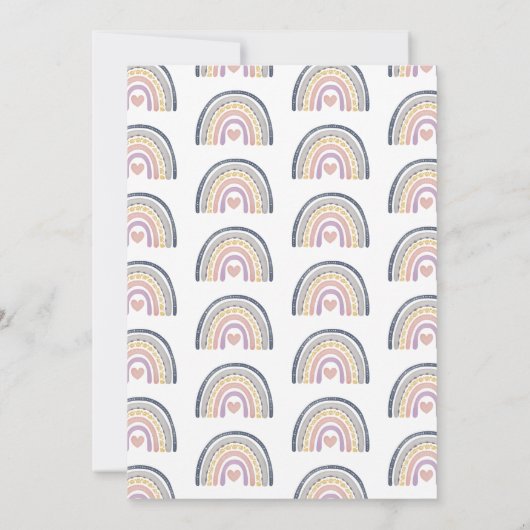 Boho Rainbow Baby shower Uitnodiging (Achterkant)