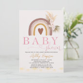 Boho Rainbow Baby shower Uitnodiging (Staand voorkant)