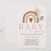 Boho Rainbow Baby shower Uitnodiging (Voorkant / Achterkant)