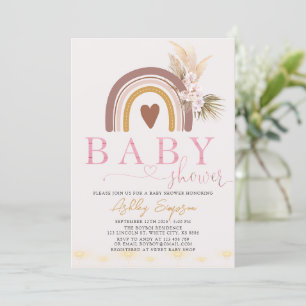 Boho Rainbow Baby shower Uitnodiging