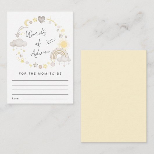 Boho Rainbow - Baby shower van advies Informatiekaartje (Voorkant / Achterkant)