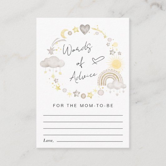 Boho Rainbow - Baby shower van advies Informatiekaartje (Voorkant)