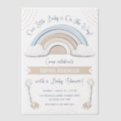 Boho Rainbow Baby shower Vellum Uitnodigingen (Voorkant)