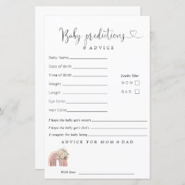 Boho Rainbow Baby shower voorspellingen advies