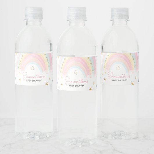 Boho Rainbow Baby shower Waterfles Etiket (Flessen)