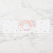 Boho Rainbow Baby shower Waterfles Etiket (Enkel label)