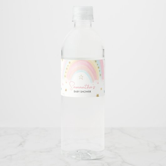 Boho Rainbow Baby shower Waterfles Etiket (Voorkant)