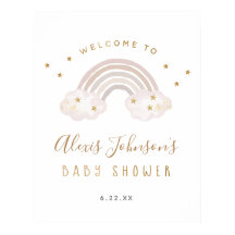 Boho Rainbow Baby shower Welkom Poster