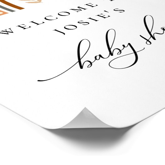 Boho Rainbow Baby shower Welkom Poster (Hoek)