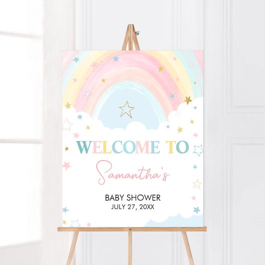 Boho Rainbow Baby shower Welkom Poster