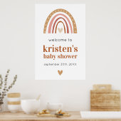 Boho Rainbow Baby shower Welkom Poster (Keuken)