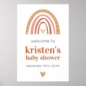 Boho Rainbow Baby shower Welkom Poster (Voorkant)