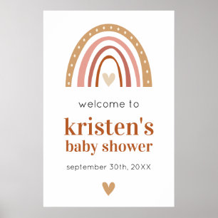 Boho Rainbow Baby shower Welkom Poster