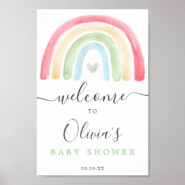Boho Rainbow Baby shower Welkomstteken Poster
