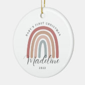 Boho Rainbow Baby's eerste kerstOrnament Keramisch Ornament (Links)