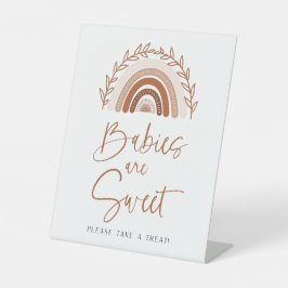 Boho Rainbow Baby's zijn Sweet Baby shower Sign Reclamebord Met Voetstuk