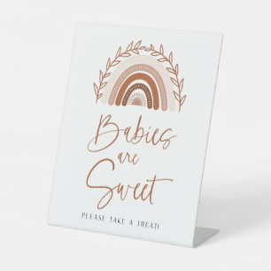 Boho Rainbow Baby's zijn Sweet Baby shower Sign Reclamebord Met Voetstuk