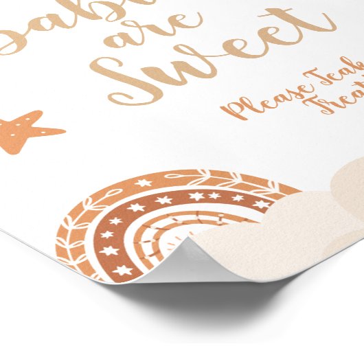 Boho Rainbow Baby's zijn zoete gebaar Poster (Hoek)