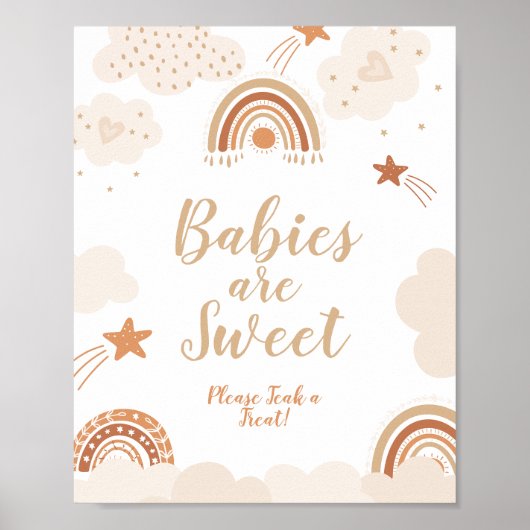 Boho Rainbow Baby's zijn zoete gebaar Poster (Voorkant)