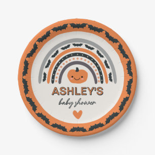 Boho Rainbow Bats Sinaasappel Halloween Baby showe Papieren Bordje