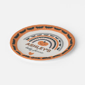 Boho Rainbow Bats Sinaasappel Halloween Baby showe Papieren Bordje (Gekanteld)