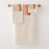 Boho Rainbow Beige Terracotta Bad Handdoek (Insitu)