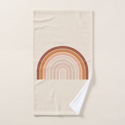 Boho Rainbow Beige Terracotta Bad Handdoek (Handdoek)