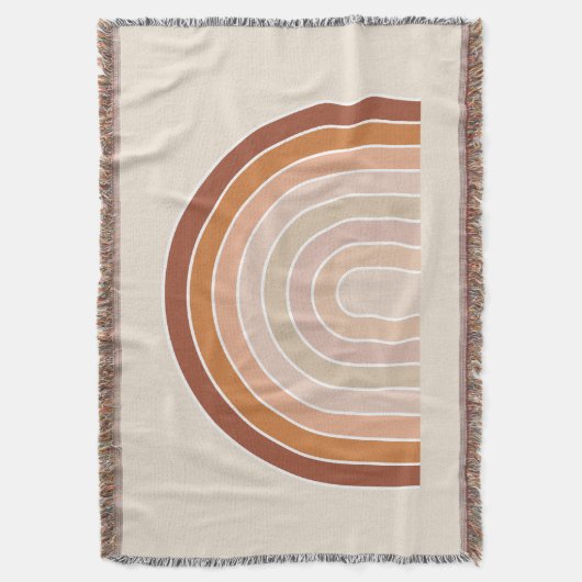 Boho Rainbow Beige Terracotta Deken (Voorkant Verticaal)