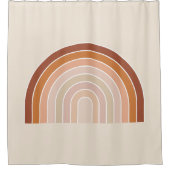 Boho Rainbow Beige Terracotta Douchegordijn (Voorkant)