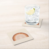 Boho Rainbow Beige Terracotta Kartonnen Onderzetters (Insitu)