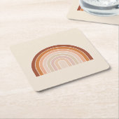 Boho Rainbow Beige Terracotta Kartonnen Onderzetters (Schuin)
