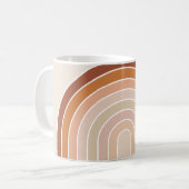 Boho Rainbow Beige Terracotta Koffiemok (Voorkant links)