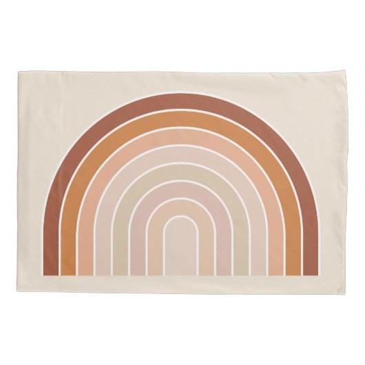 Boho Rainbow Beige Terracotta Kussensloop (Achterkant)