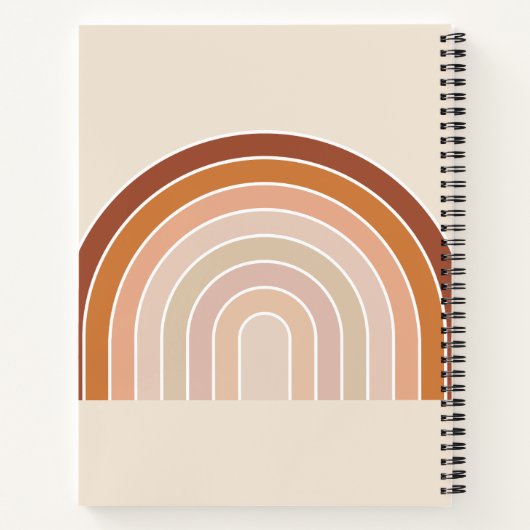 Boho Rainbow Beige Terracotta Notitieboek (Achterkant)