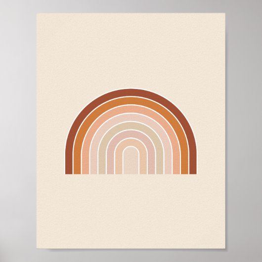 Boho Rainbow Beige Terracotta Poster (Voorkant)