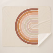 Boho Rainbow Beige Terracotta Sherpa Deken (Voorkant (horizontaal))