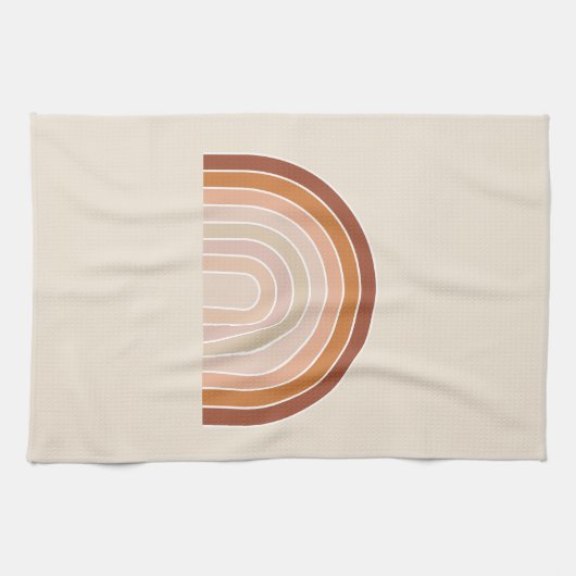 Boho Rainbow Beige Terracotta Theedoek (Horizontaal)